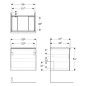 Geberit Acanto - Meuble lavabo, 59x54x48 cm, 1 tiroir, lave 503.003.JK.1