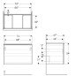 Geberit Acanto - Meuble lavabo, 74x54x48 cm, 1 tiroir, chêne 503.004.JH.1