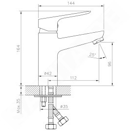 Bruckner Schmitz - Mitigeur de lavabo, chrome 863.002.1
