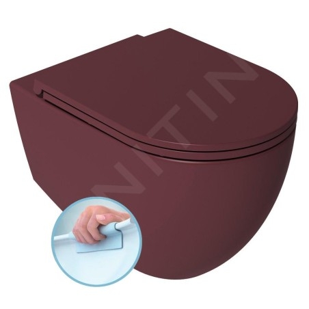 Sapho Isvea - Cuvette suspendue INFINITY, Rimless, marron rouge 10NF02001-2R