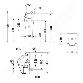 Duravit Soleil by Starck - Urinoir, entrée arrière, Rimless, blanc 2830300000