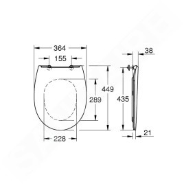 Grohe Bau Ceramic - Siège toilette Slim, SoftClose, blanc alpin 39898000