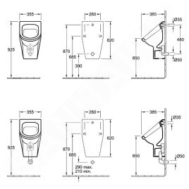 Villeroy & Boch Architectura - Urinoir à action siphonique, alimentation arrière, blanc alpin 55740001
