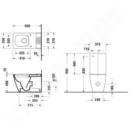 Duravit Viu - Cuvette à poser, évacuation Vario, Rimless, avec WonderGliss, blanc alpin 21910900001