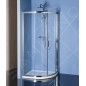 Polysan Easy Line - Cabine de douche quart de cercle, 900 x 800 mm, aluminium poli/verre clair EL2815