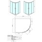 Polysan Easy Line - Cabine de douche quart de cercle, 900 x 800 mm, aluminium poli/verre clair EL2815