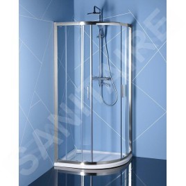 Polysan Easy Line - Cabine de douche quart de cercle, 900 x 800 mm, aluminium poli/verre clair EL2815