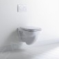 Duravit D-Code - WC suspendu, à fond plat, avec HygieneGlaze, blanc alpin 22100920002