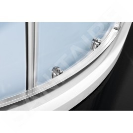 Polysan Easy Line - Cabine de douche quart de cercle, 900 x 800 mm, aluminium poli/verre clair EL2815