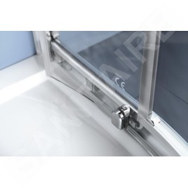 Polysan Easy Line - Cabine de douche quart de cercle, 900 x 800 mm, aluminium poli/verre clair EL2815