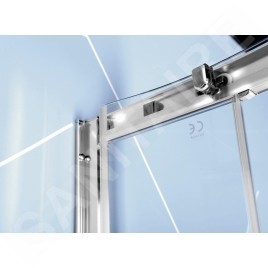 Polysan Easy Line - Cabine de douche quart de cercle, 900 x 800 mm, aluminium poli/verre clair EL2815