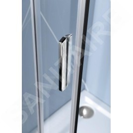 Polysan Easy Line - Cabine de douche quart de cercle, 900 x 800 mm, aluminium poli/verre clair EL2815