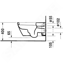 Duravit Starck 2 - WC suspendu, 375 mm x 620 mm, blanc- toilette, avec WonderGliss 25330900001