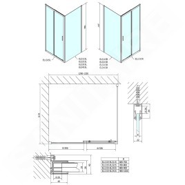 Polysan Easy Line - Porte de douche 1300 mm, aluminium poli/verre transparent EL1315
