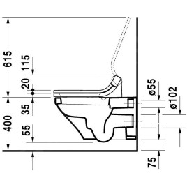 Duravit DuraStyle - WC suspendu pour SensoWash, blanc 2537590000