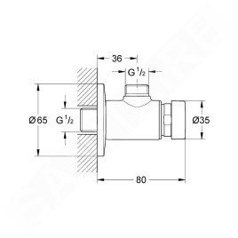 Grohe Euroeco Cosmopolitan T - Soupape murale à fermeture automatique, chrome 36267000
