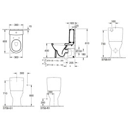 Villeroy & Boch O.novo - cuvette de WC, coude Vario, blanc alpin 56581001
