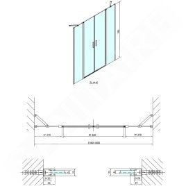 Polysan Zoom Line - Porte de douche 1600 mm, aluminium poli/verre clair ZL1416
