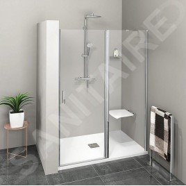 Polysan Zoom Line - Porte de douche 1500 mm, verre clair, aluminium poli ZL1315