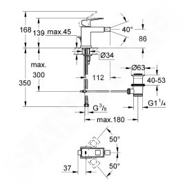 Grohe Eurocube - Mitigeur de bidet, chrome 23138000