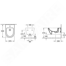 Villeroy & Boch Architectura - Bidet suspendu avec trop-plein, blanc alpin 54840001