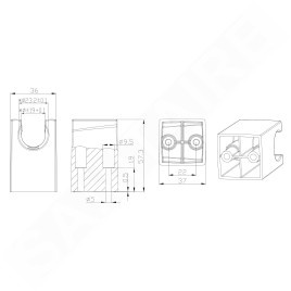 Aqualine Accessoires - Support de douche carré, fixe, chromé SK050