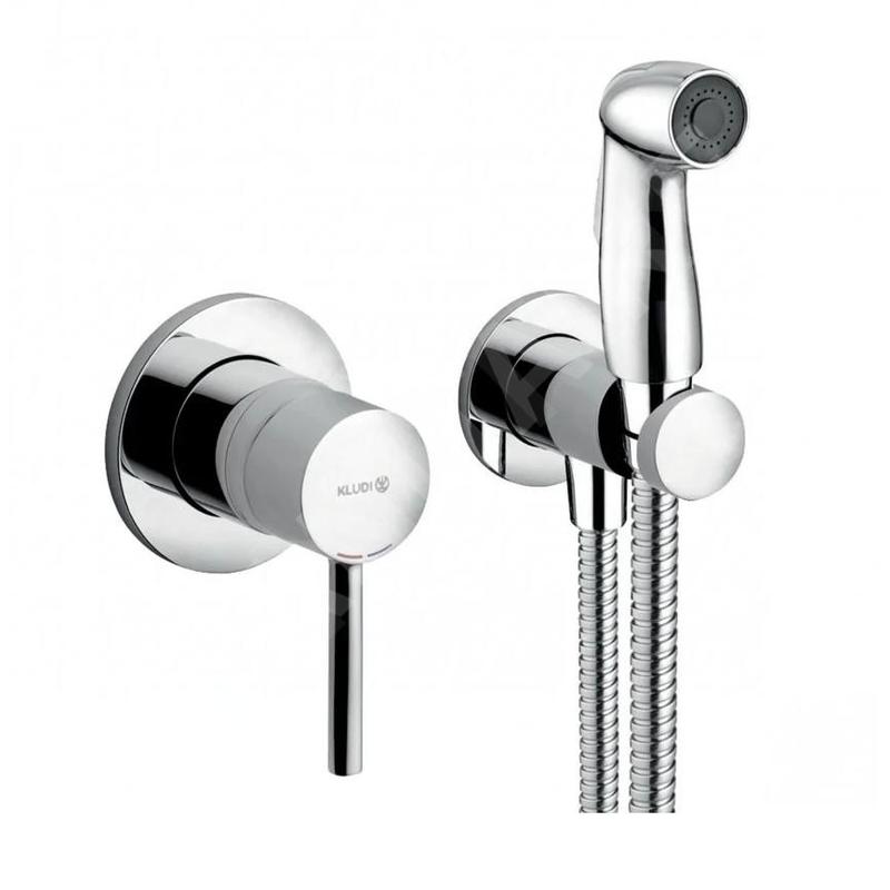 Kludi Bozz - Set de douchette de bidet avec vanne d’arrêt encastrée, chrome 389990576