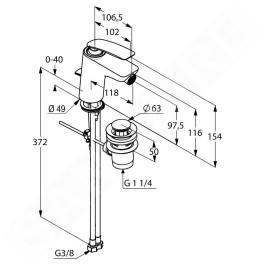 Kludi Balance - Mitigeur de bidet, chrome 522160575