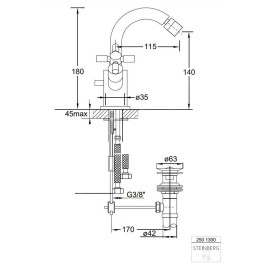 Steinberg 250 - Mitigeur de bidet avec vidage, chrome 250 1300