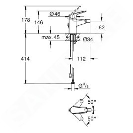 Grohe Euroeco - Mitigeur de bidet, chrome 32882001