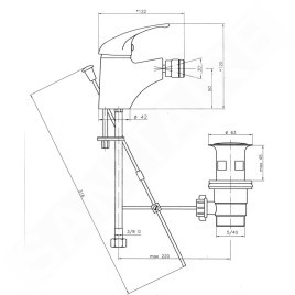 Novaservis Titania Iris - Robinetterie de bidet avec vidage, chrome 92011,0