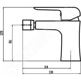 Novaservis Nobless Tina - Robinetterie de bidet avec vidage, noir mat 38011,5