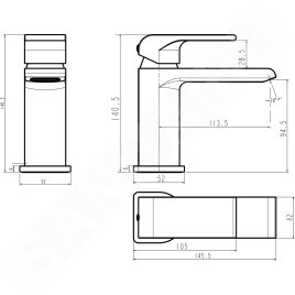 Novaservis Nobless Sharp - Mitigeur de lavabo, chrome 37001/1,0
