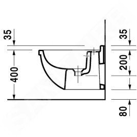 Duravit Starck 3 - Bidet suspendu avec trop-plein, avec WonderGliss, blanc 22301500001