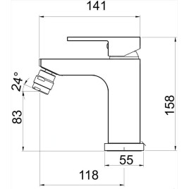 Novaservis Nobless Edge - Robinetterie de bidet avec vidage, chrome 36011,0