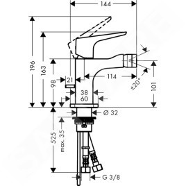 Axor Citterio E - Mitigeur de bidet, chrome 36121000