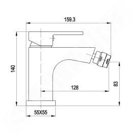 Aqualine Cantino - Mitigeur de bidet, chrome 1126-03