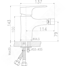 Novaservis Titania Nice - Robinetterie de bidet avec vidage, chrome 97011,0