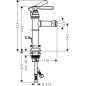Axor Montreux - Mitigeur de bidet avec garniture de vidage à tirette, nickel brossé 16526820