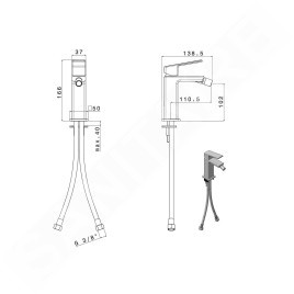Sapho Notos - Mitigeur de bidet sans bonde, chrome NN003