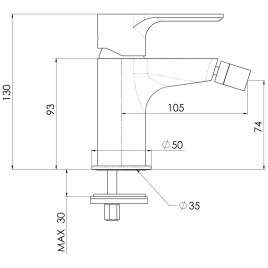 Sapho Pax - Mitigeur de bidet, chrome XA03