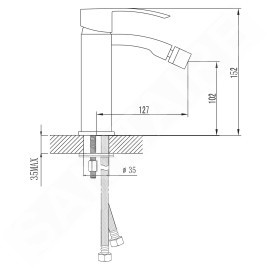 Sapho Ginko - Mitigeur de bidet, noir mat 1101-03B
