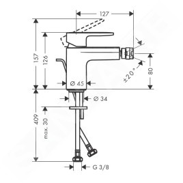 Hansgrohe Vernis Blend - Mitigeur de bidet avec vidage, noir mat 71218670