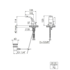 Steinberg 230 - Mitigeur de bidet avec vidage, chrome 230 1301