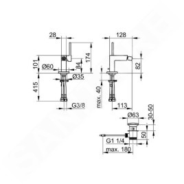 Keuco Edition 90 - Mitigeur de bidet avec vidage, chrome 59009010000