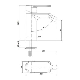 Cersanit Crea - Mitigeur de bidet, noir S951-316