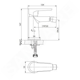 Cersanit Moduo - Mitigeur de bidet, noir S951-570