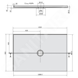 Polysan Receveurs de douche - Receveur de douche Mirai 1200x800 mm, gauche, marbre coulé, blanc 73177