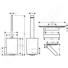 Hansgrohe WallStoris - Accessoires pour toilettes, blanc mat 27969700