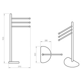 Aqualine Accessoires - Porte-serviettes sur pied, chrome HI31